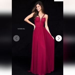 BNWT Sherri Hill Women's Deep Red Maxi Dress